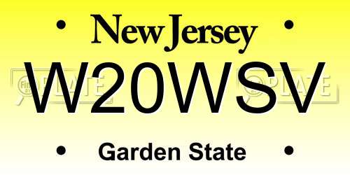 W20WSV New Jersey License Plate