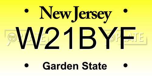 W21BYF New Jersey License Plate