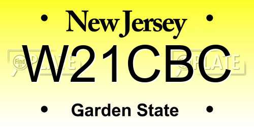 W21CBC New Jersey License Plate