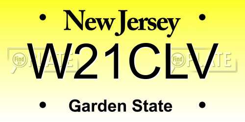W21CLV New Jersey License Plate