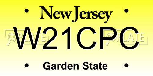 W21CPC New Jersey License Plate