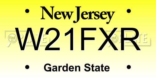 W21FXR New Jersey License Plate