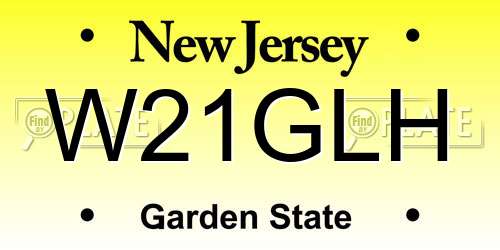 W21GLH New Jersey License Plate