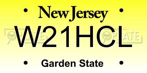 W21HCL New Jersey License Plate