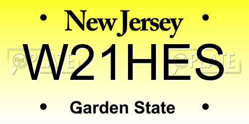 W21HES New Jersey License Plate