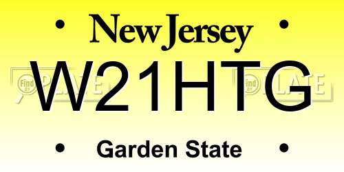 W21HTG New Jersey License Plate