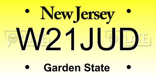 W21JUD New Jersey License Plate