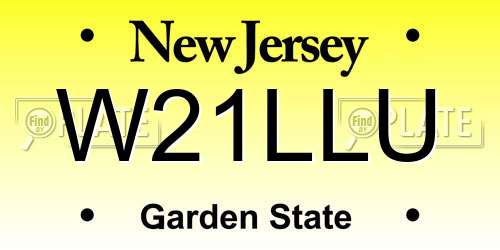 W21LLU New Jersey License Plate