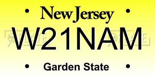 W21NAM New Jersey License Plate