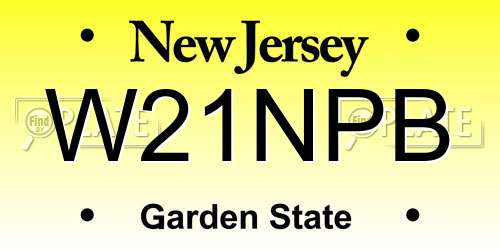 W21NPB New Jersey License Plate