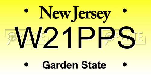 W21PPS New Jersey License Plate