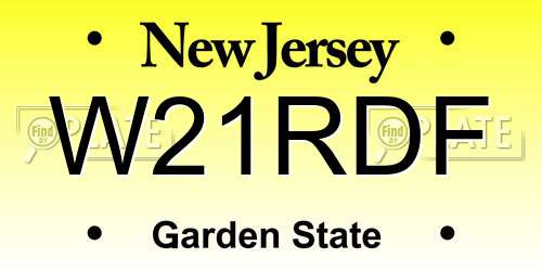 W21RDF New Jersey License Plate
