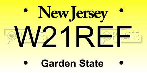 W21REF New Jersey License Plate