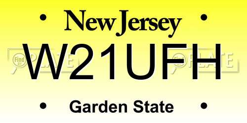 W21UFH New Jersey License Plate