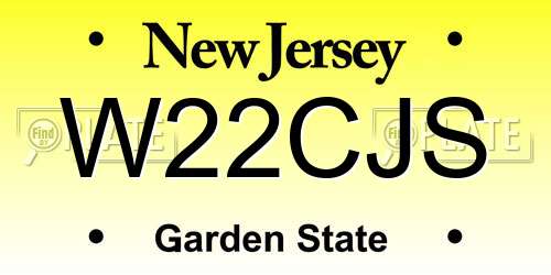 W22CJS New Jersey License Plate