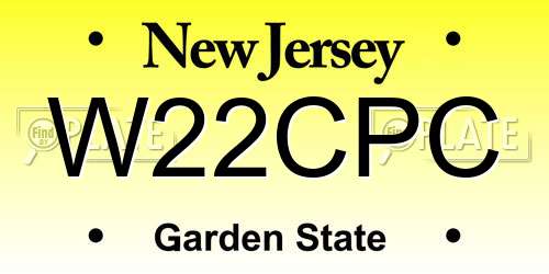 W22CPC New Jersey License Plate