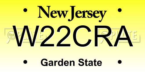 W22CRA New Jersey License Plate