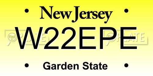 W22EPE New Jersey License Plate
