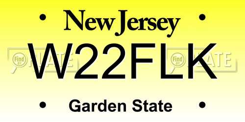 W22FLK New Jersey License Plate