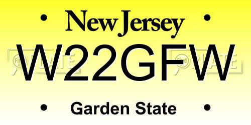 W22GFW New Jersey License Plate