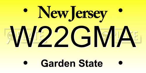 W22GMA New Jersey License Plate