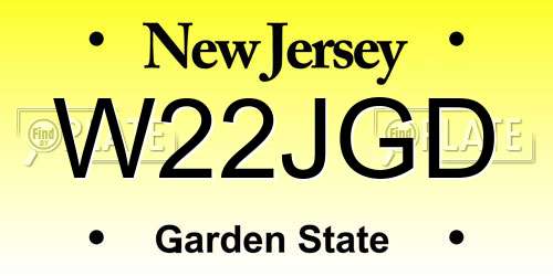 W22JGD New Jersey License Plate