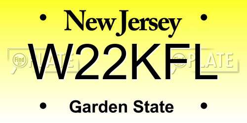 W22KFL New Jersey License Plate