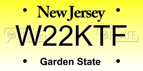 W22KTF New Jersey License Plate