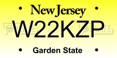 W22KZP New Jersey License Plate