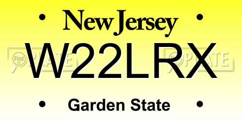 W22LRX New Jersey License Plate