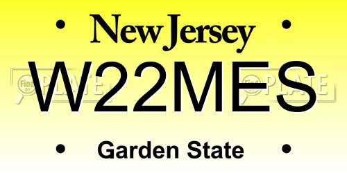 W22MES New Jersey License Plate