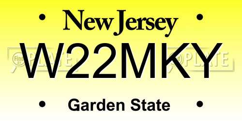 W22MKY New Jersey License Plate