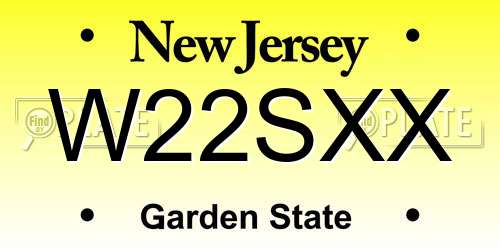 W22SXX New Jersey License Plate