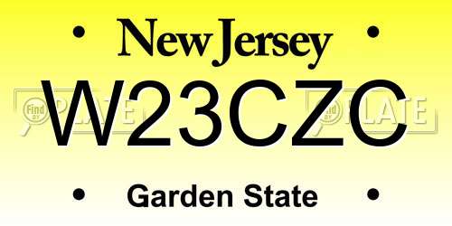 W23CZC New Jersey License Plate