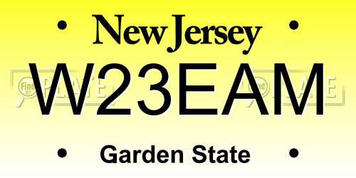 W23EAM New Jersey License Plate