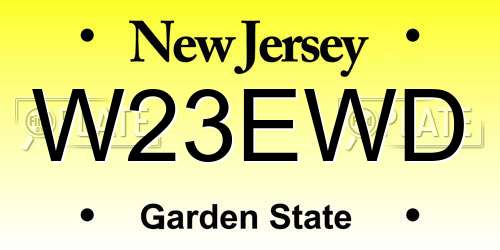 W23EWD New Jersey License Plate