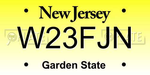 W23FJN New Jersey License Plate