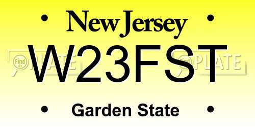 W23FST New Jersey License Plate