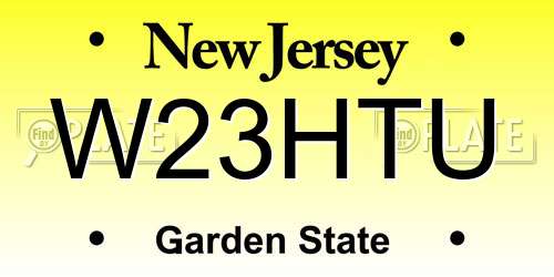 W23HTU New Jersey License Plate