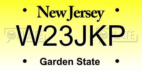 W23JKP New Jersey License Plate