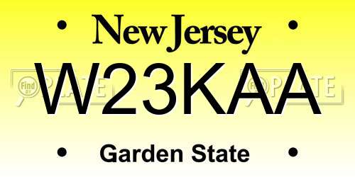 W23KAA New Jersey License Plate