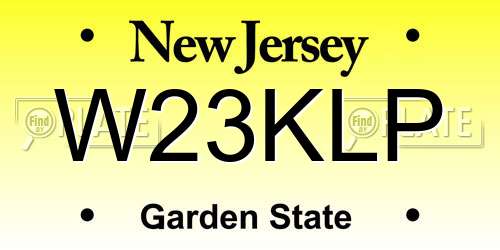 W23KLP New Jersey License Plate