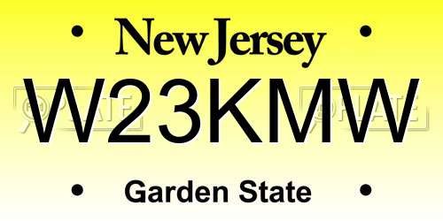 W23KMW New Jersey License Plate