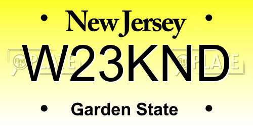 W23KND New Jersey License Plate
