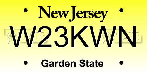 W23KWN New Jersey License Plate