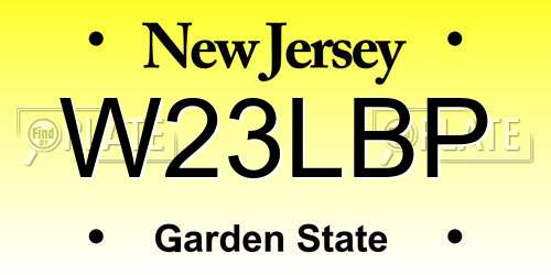 W23LBP New Jersey License Plate