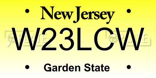 W23LCW New Jersey License Plate