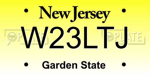 W23LTJ New Jersey License Plate
