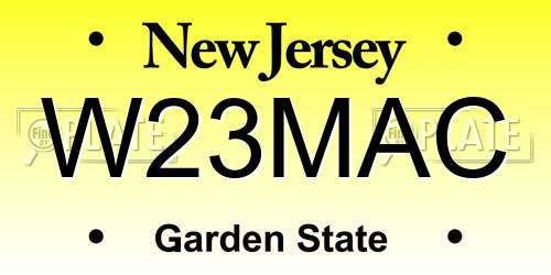W23MAC New Jersey License Plate