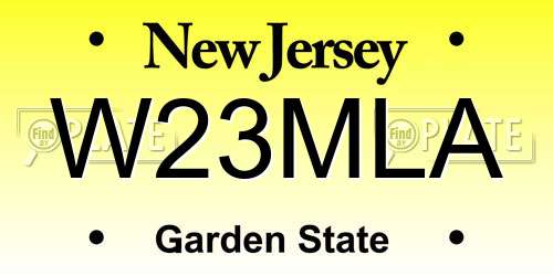 W23MLA New Jersey License Plate